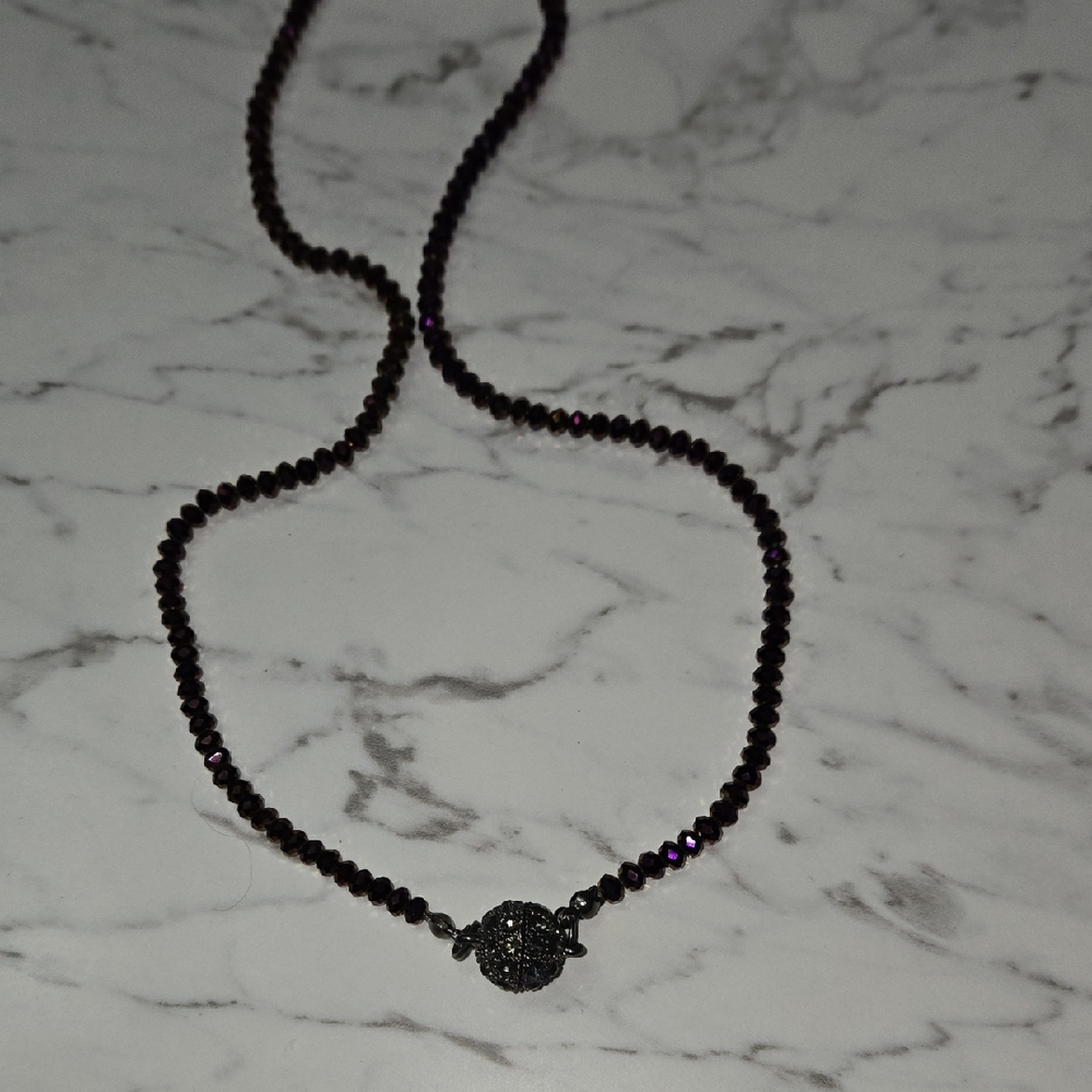 Elegant Dark Red Beaded Necklace By Rickis